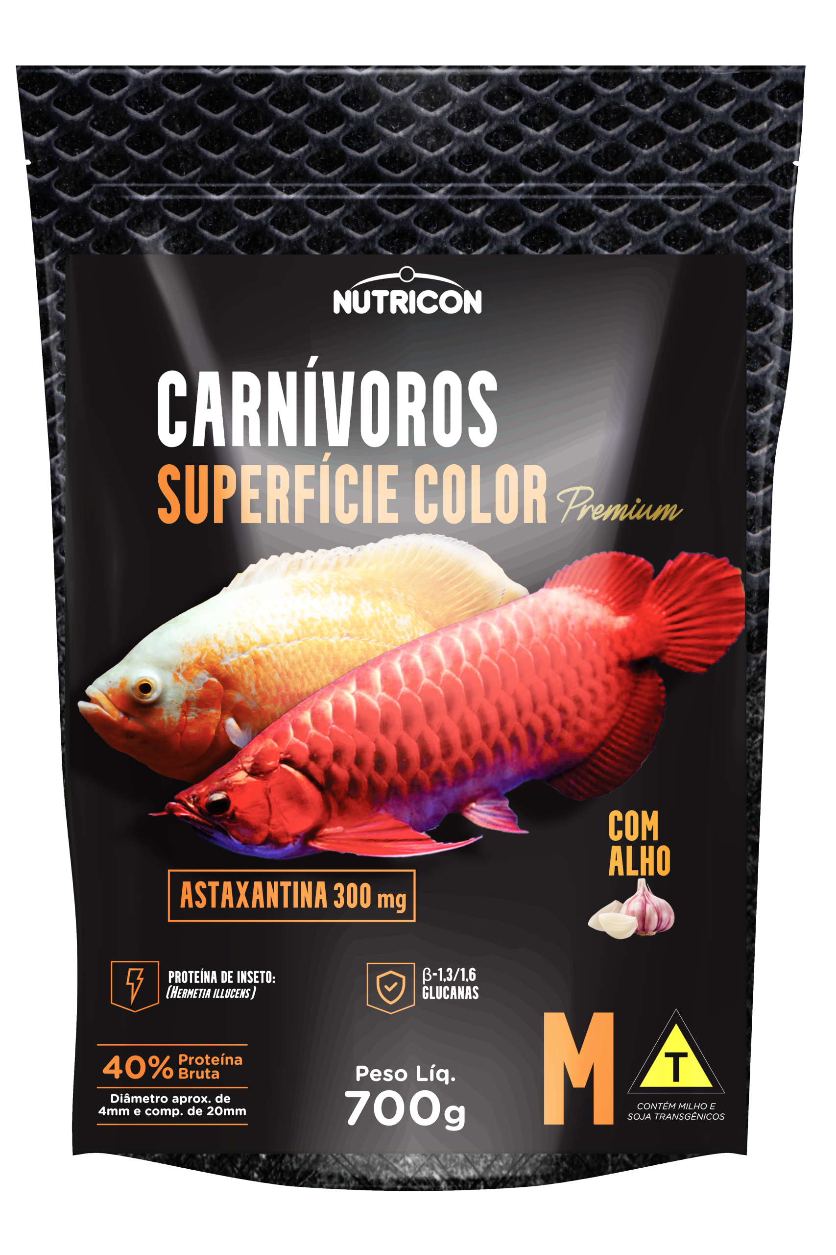 Ração Nutricon Carnivoros Superfície Color M 700g Com Alho
