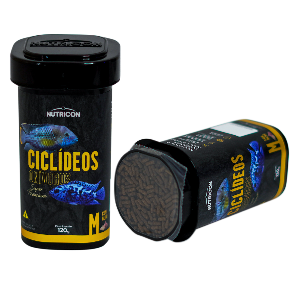 Ração Ciclídeos Onívoros M - Nutricon 120g