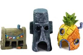 Enfeite Aquario Casa Bob Esponja Siri Cascudo Lula Molusco