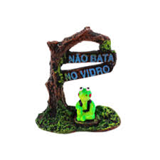 Enfeite Galho não Bata no Vidro com Sapo