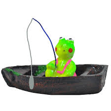 Enfeite Sapo no Barco Pescando