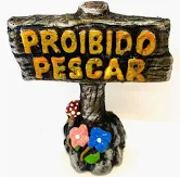 Enfeite Aquário Placa Proibido Pescar